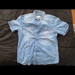 Splatter Paint Button Down American Eagle
